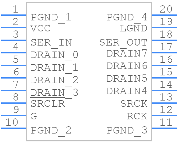 TPIC6595DW - Texas Instruments - PCB symbol
