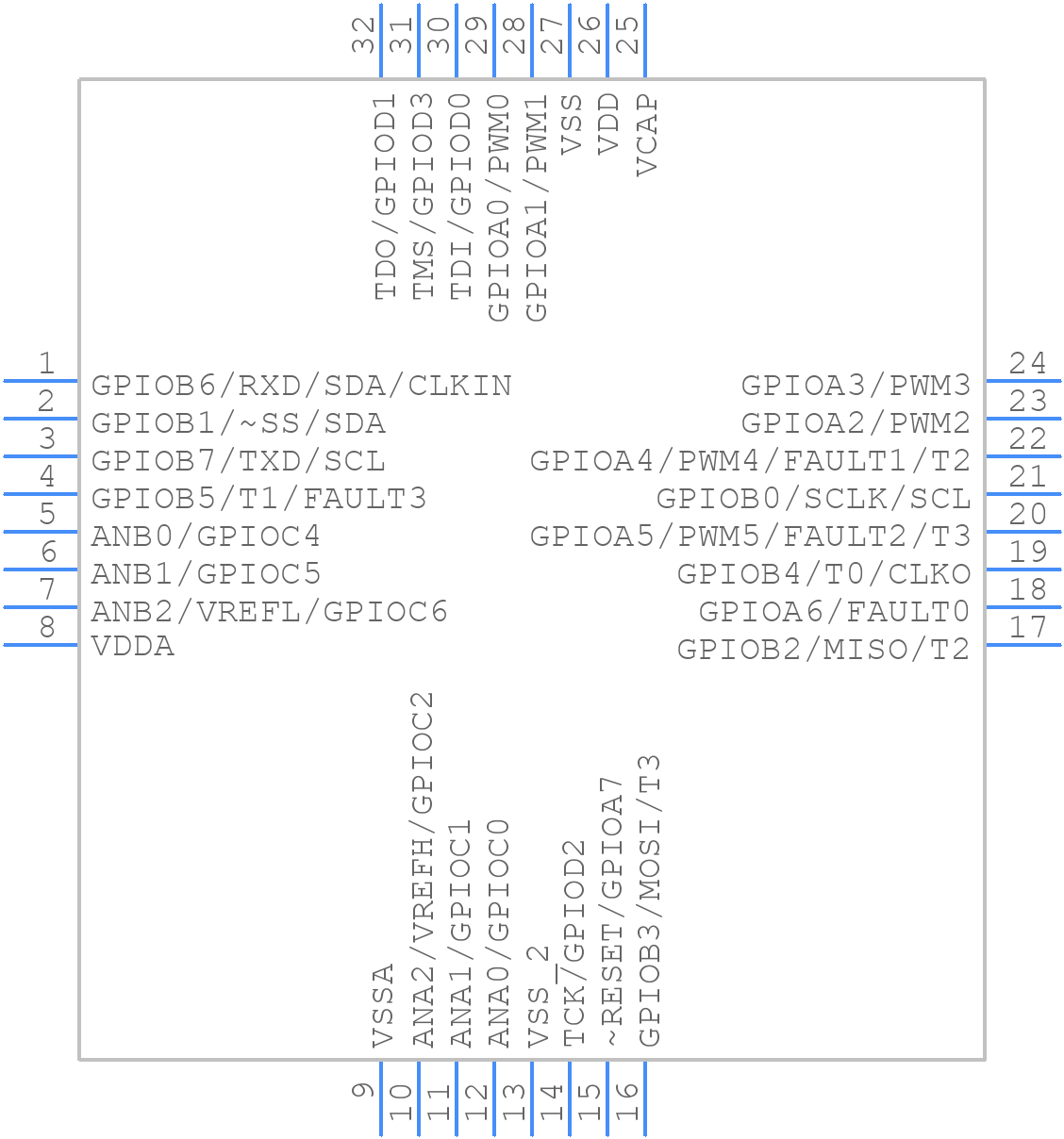 MC56F8013VFAE - NXP - PCB symbol
