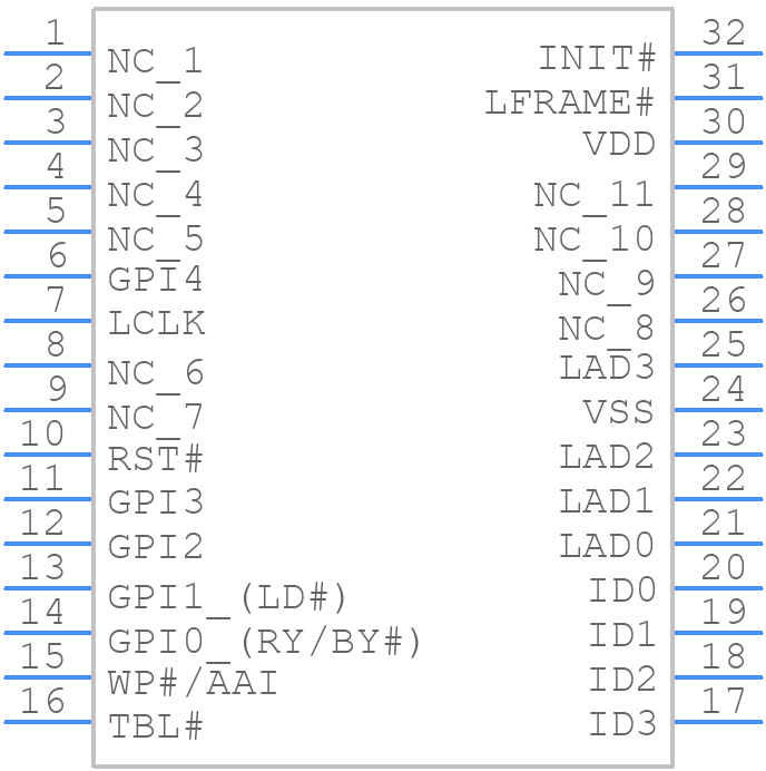 SST49LF016C-33-4C-WHE - Microchip - PCB symbol