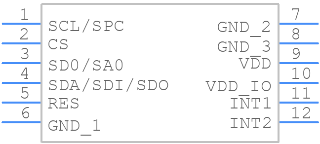 IIS2DHTR - STMicroelectronics - PCB symbol