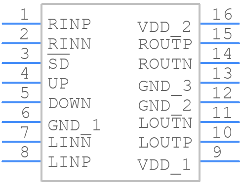 PAM8407DR - Diodes Incorporated - PCB symbol