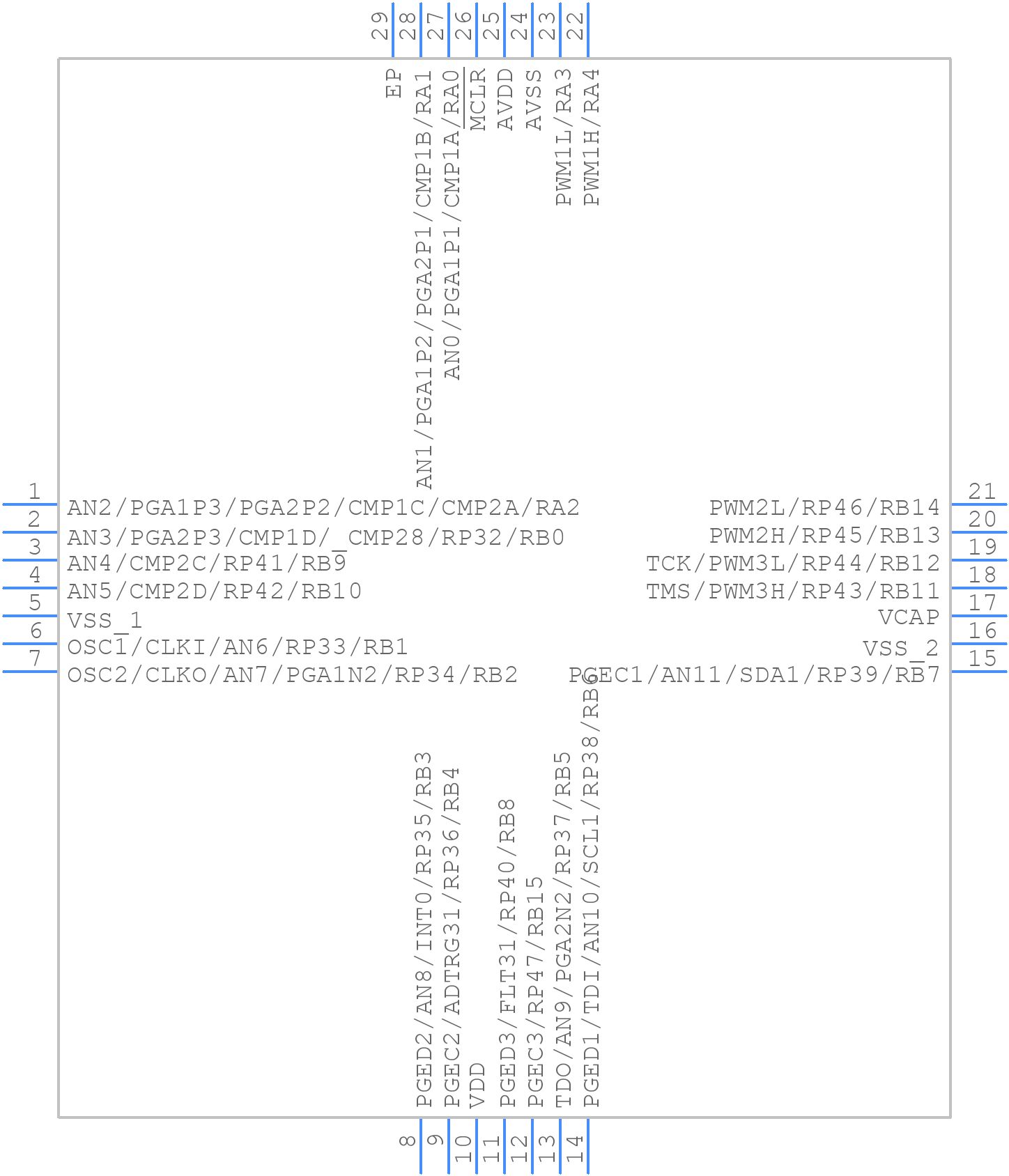 DSPIC33EP16GS202-I/MM - Microchip - PCB symbol