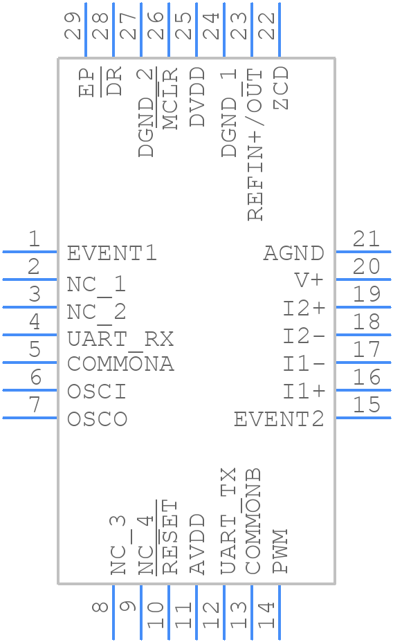 MCP39F511N-E/MQ - Microchip - PCB symbol