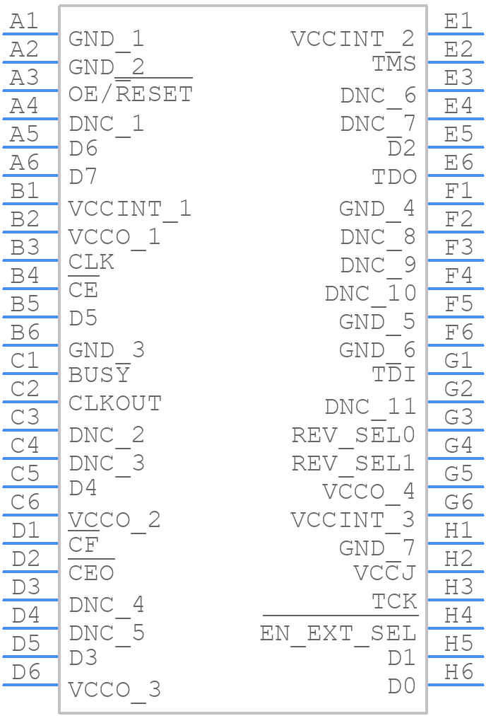 XCF08PFSG48C - AMD - PCB symbol