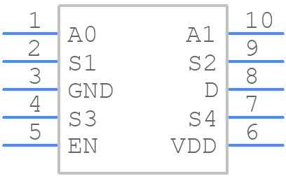 TMUX1204DQAR - Texas Instruments - PCB symbol