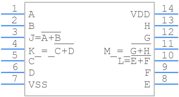 CD4001BM96 - Texas Instruments - PCB symbol