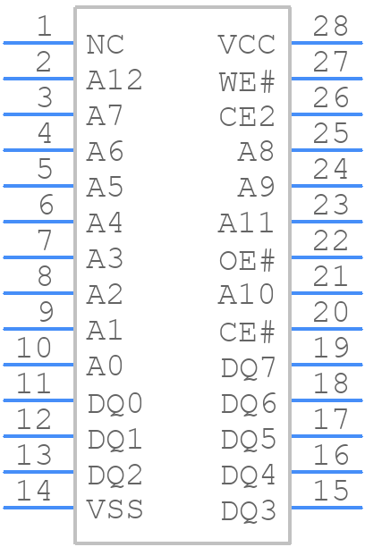 AS6C6264-55PCN - Alliance Memory - PCB symbol