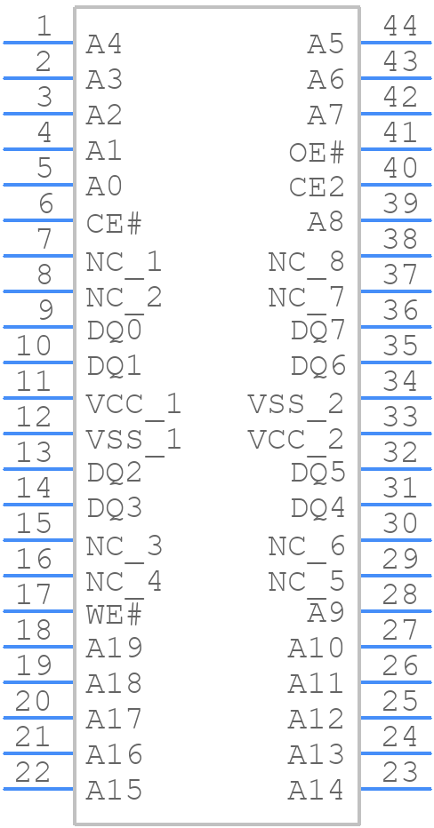 AS6C8008-55ZIN - Alliance Memory - PCB symbol