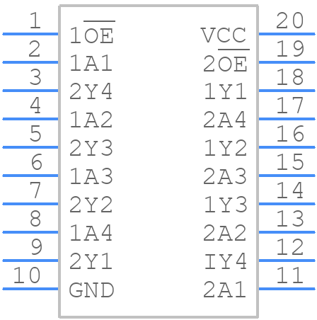 SN74LVC244ANSRE4 - Texas Instruments - PCB symbol
