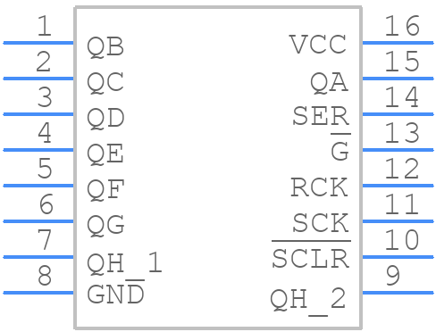 MM74HC595MX - onsemi - PCB symbol