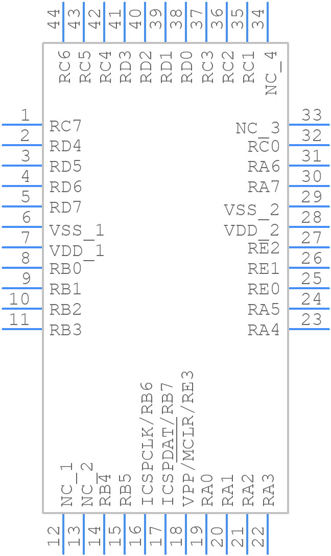 PIC18F45K40-I/PT - Microchip - PCB symbol