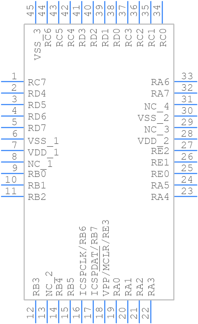 PIC18F45K40T-I/ML - Microchip - PCB symbol