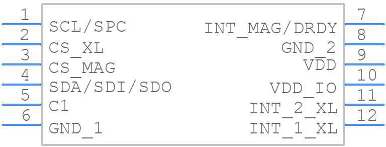 LSM303AGRTR - STMicroelectronics - PCB symbol