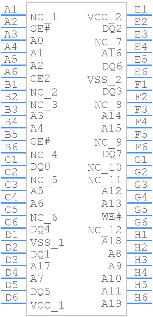 AS6C8008-55BIN - Alliance Memory - PCB symbol