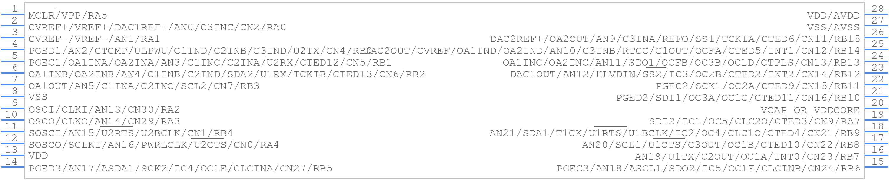 PIC24FV16KM202-I/SS - Microchip - PCB symbol