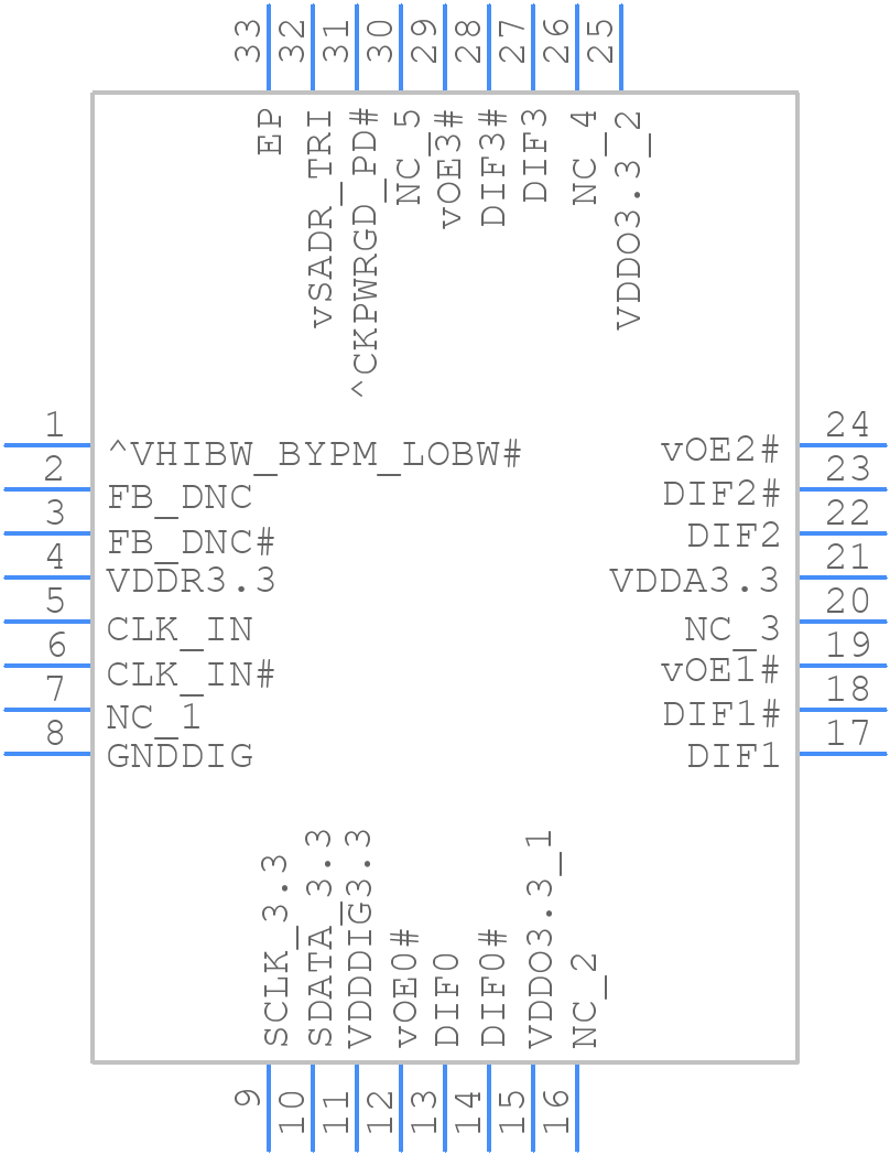 9DBL0442BKILFT - Renesas Electronics - PCB symbol