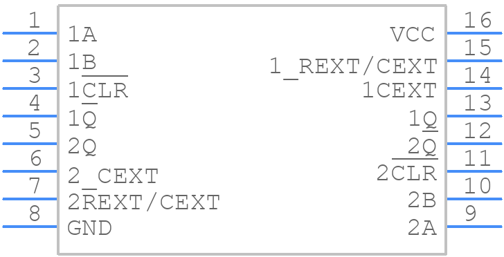 SN74LS123NE4 - Texas Instruments - PCB symbol