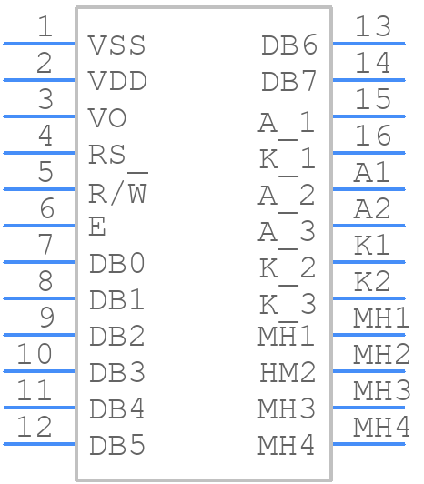 161G BC BW - Displaytech - PCB symbol