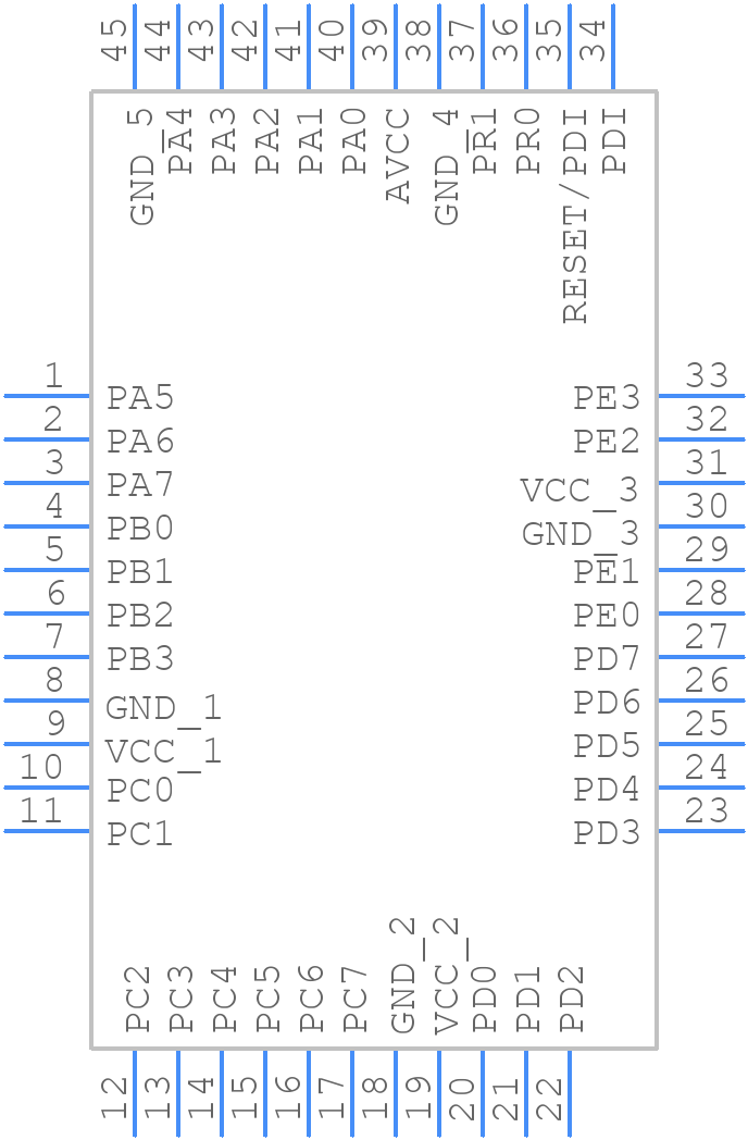 ATXMEGA32A4-MH - Microchip - PCB symbol