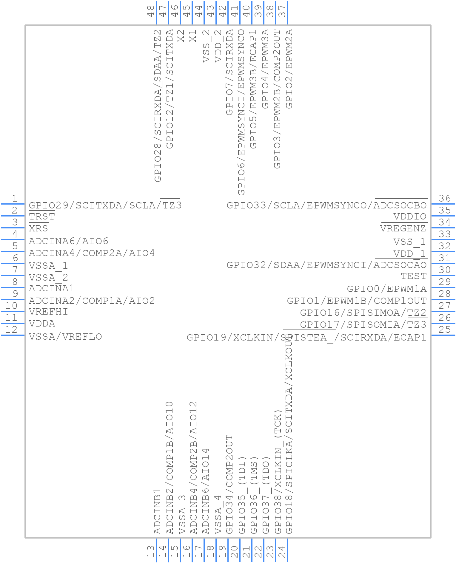 TMS320F280220PTT - Texas Instruments - PCB symbol