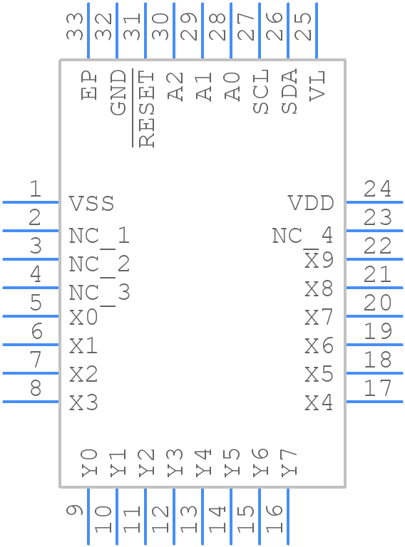 ADG2108BCPZ-HS-RL7 - Analog Devices - PCB symbol