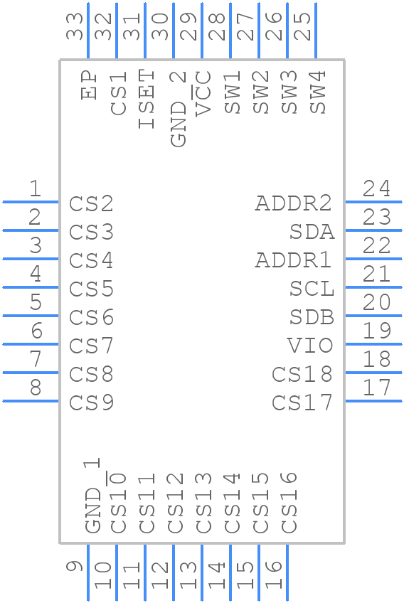 IS31FL3746A-QFLS4-TR - Integrated Silicon Solution Inc. - PCB symbol
