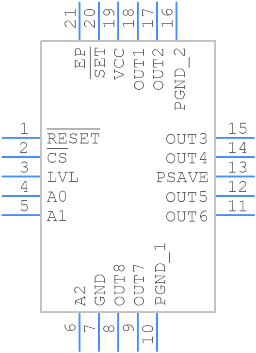 MAX4824ETP+ - Analog Devices - PCB symbol