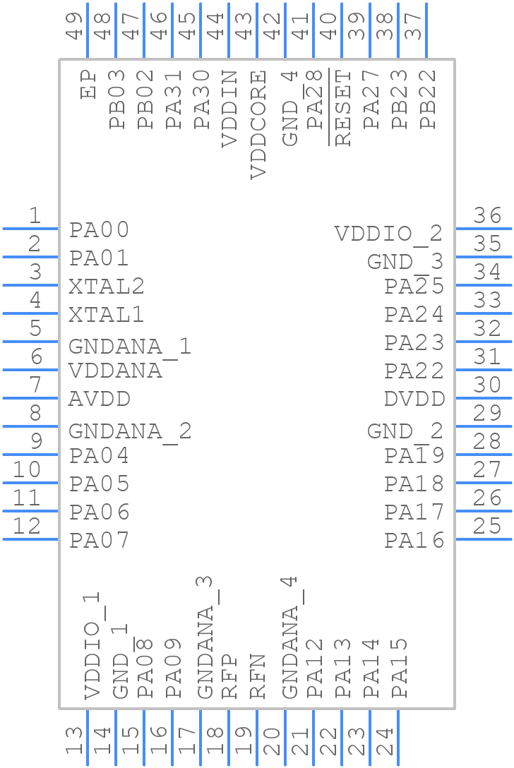 ATSAMR21G17A-MU - Microchip - PCB symbol