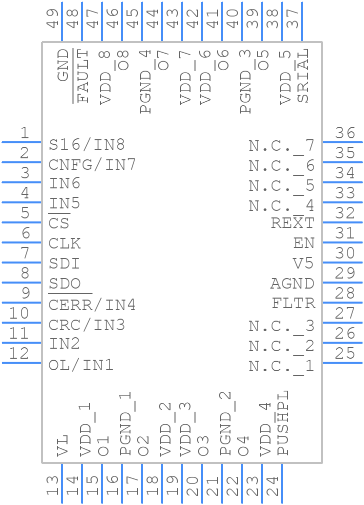 MAX14900EAGM+CKT - Analog Devices - PCB symbol