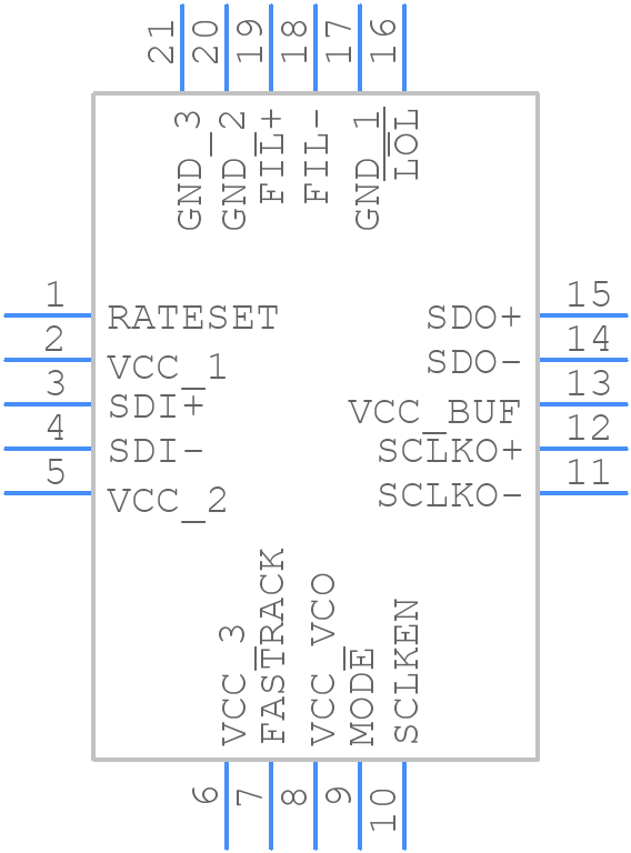 MAX3873AETP+ - Analog Devices - PCB symbol