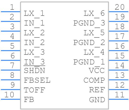 MAX1623EAP+ - Analog Devices - PCB symbol