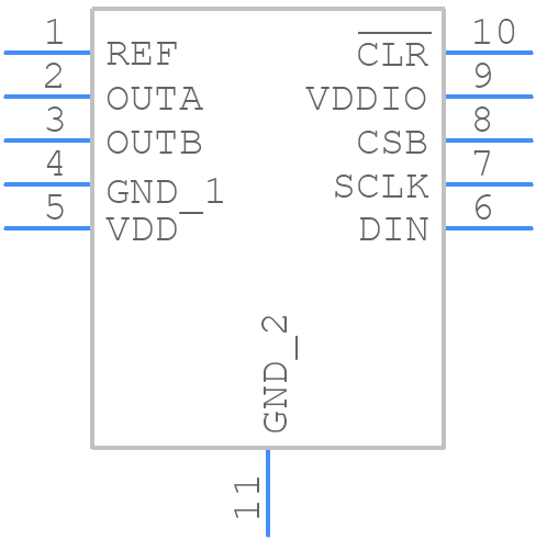 MAX5701ATB+T - Analog Devices - PCB symbol