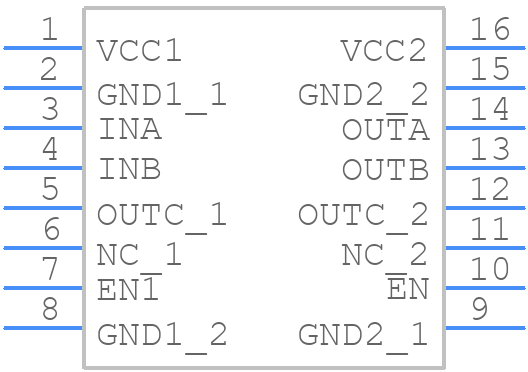 ISO7331CQDWRQ1 - Texas Instruments - PCB symbol