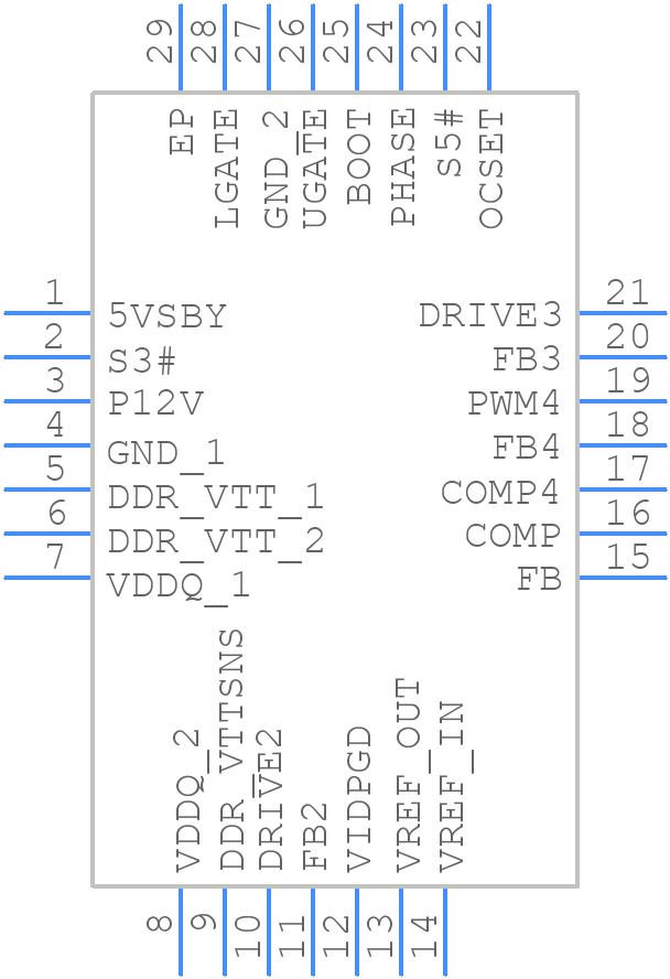 ISL6537ACRZ-T - Renesas Electronics - PCB symbol