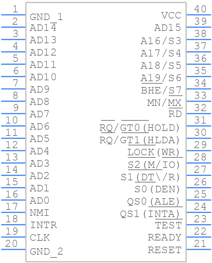 MD80C86-2/B - Renesas Electronics - PCB symbol