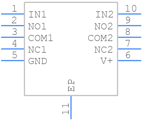 ISL54059IRTZ-T - Renesas Electronics - PCB symbol