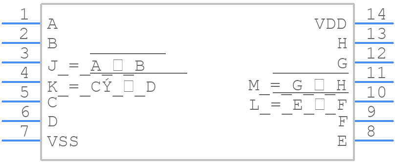 CD4077BDMSR - Renesas Electronics - PCB symbol