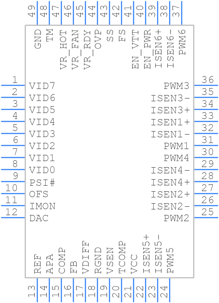 ISL6336ACRZ-T - Renesas Electronics - PCB symbol