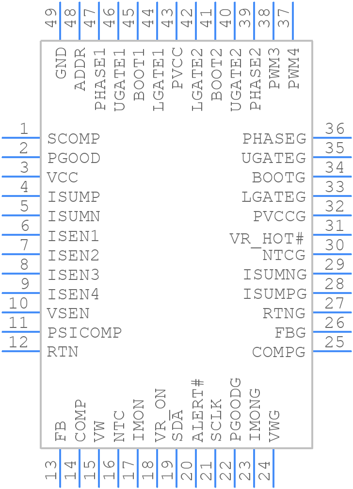 ISL6363CRTZ - Renesas Electronics - PCB symbol