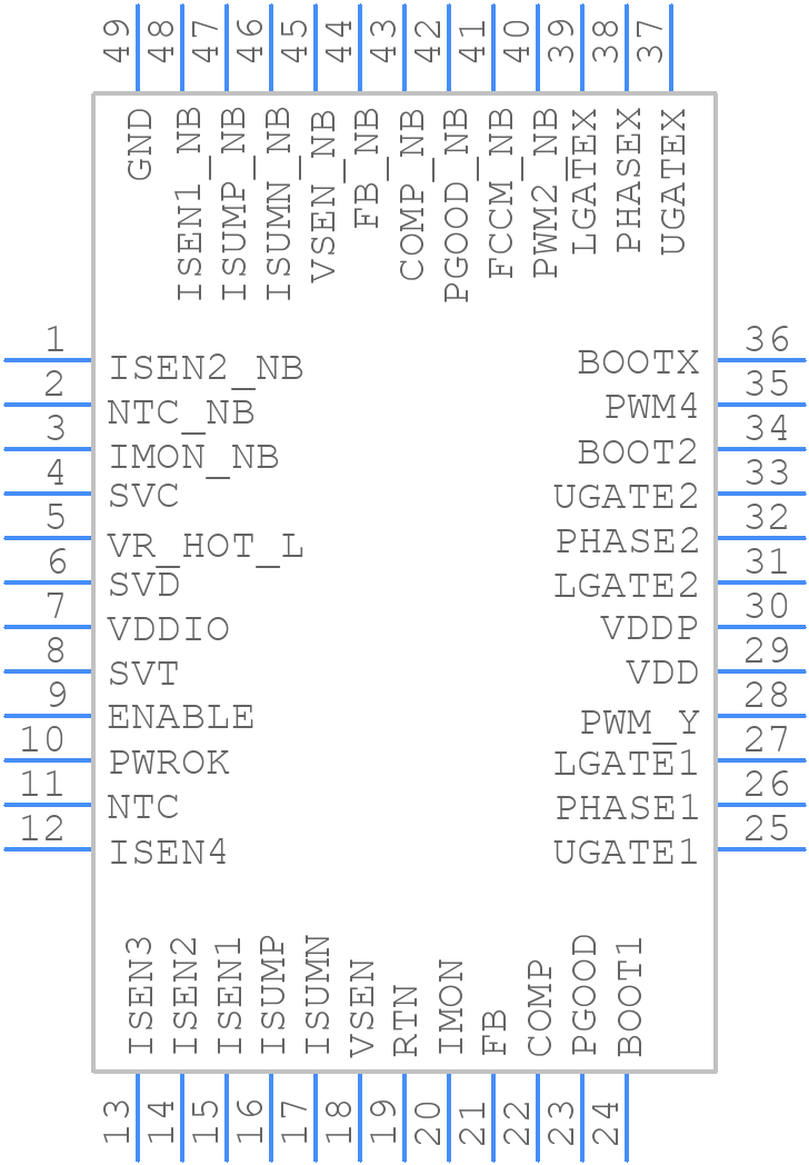 ISL6377IRZ - Renesas Electronics - PCB symbol