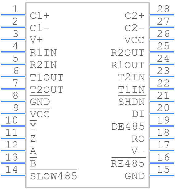 ISL33334EIAZ-T - Renesas Electronics - PCB symbol