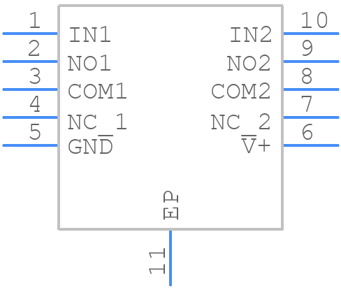ISL54060IRTZ-T - Renesas Electronics - PCB symbol