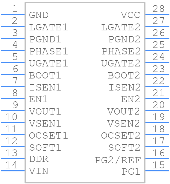 ISL6227IAZ-T - Renesas Electronics - PCB symbol