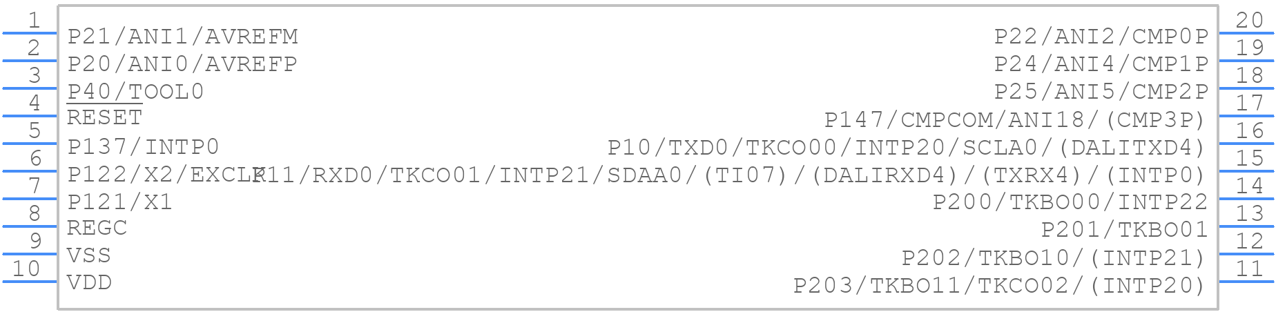 R5F1076CMSP#X0 - Renesas Electronics - PCB symbol