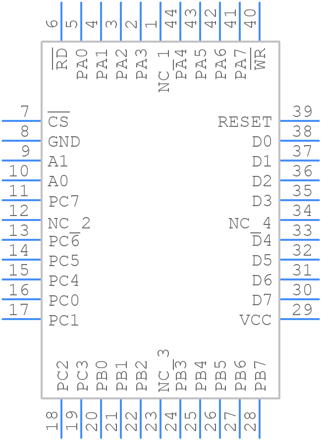 CS82C55A-5Z96 - Renesas Electronics - PCB symbol