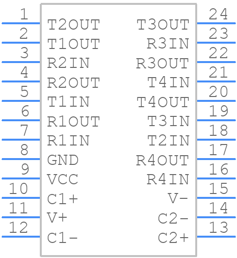 HIN208EIAZ-T - Renesas Electronics - PCB symbol
