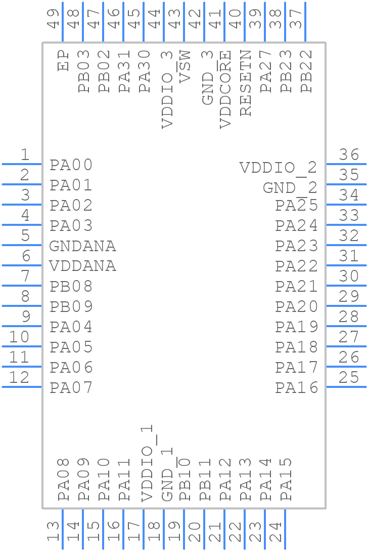 ATSAME51G18A-MU - Microchip - PCB symbol