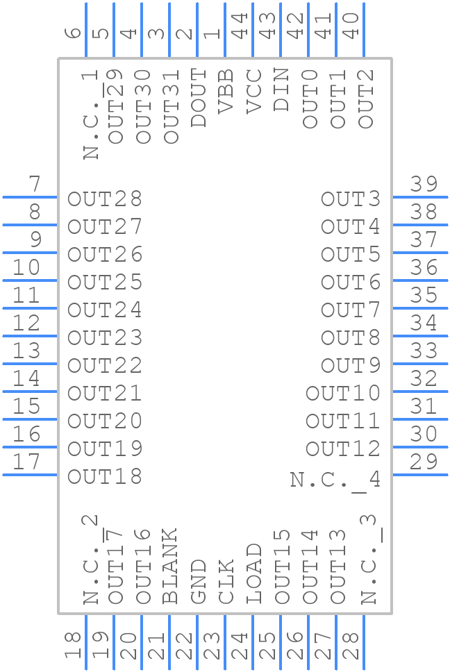MAX6922AQH+TD - Analog Devices - PCB symbol