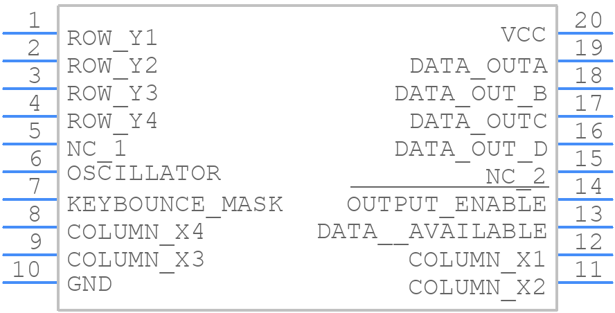 MM74C922M - Texas Instruments - PCB symbol