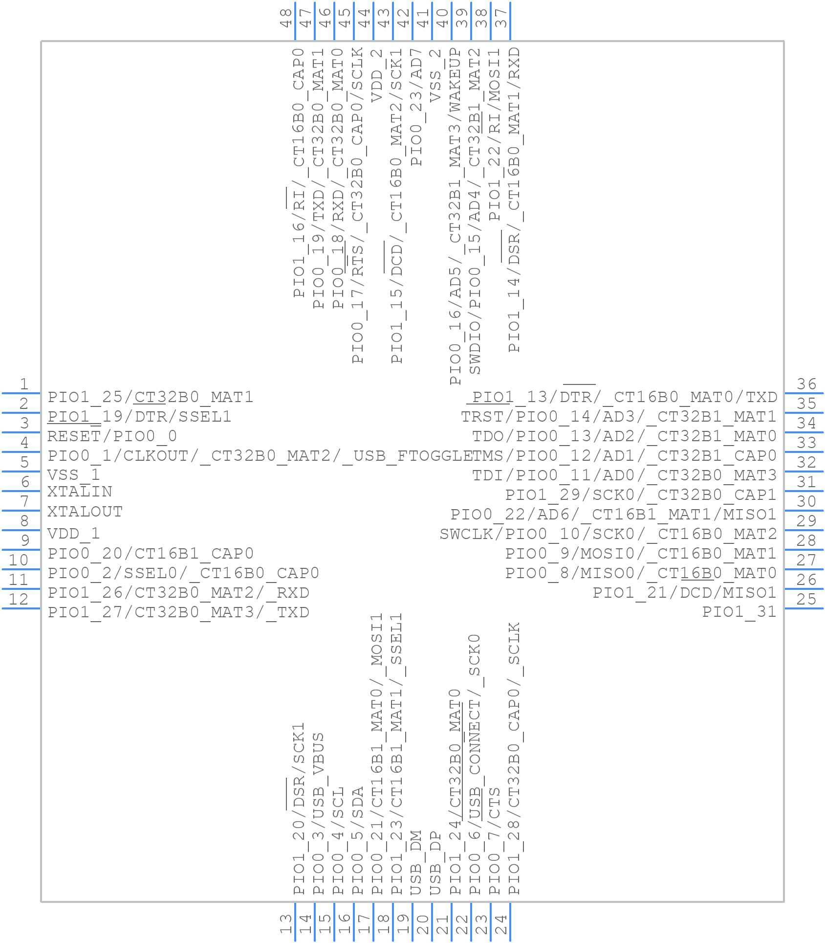 LPC11U24FBD48/401, - NXP - PCB symbol
